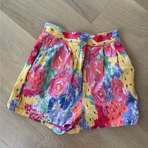 Amanda Uprichard Vibrant Floral High Waist Shorts